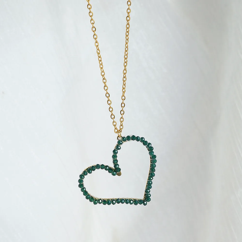 Forme De Cœur Reine Romantique Vêtement De Rue Plaqué Or 18K Acier Inoxydable 304 Imitation Diamant Pendentif De Gros display picture 15