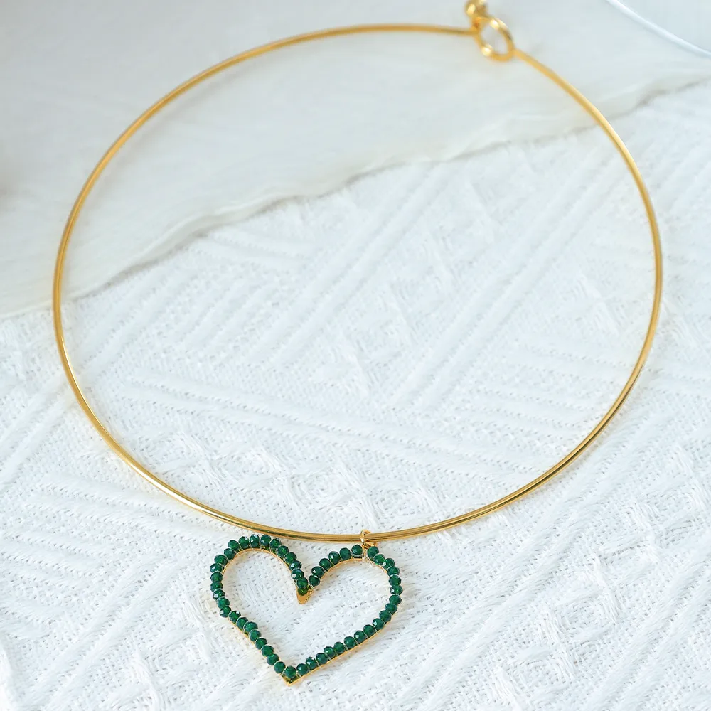 Forme De Cœur Reine Romantique Vêtement De Rue Plaqué Or 18K Acier Inoxydable 304 Imitation Diamant Pendentif De Gros display picture 8