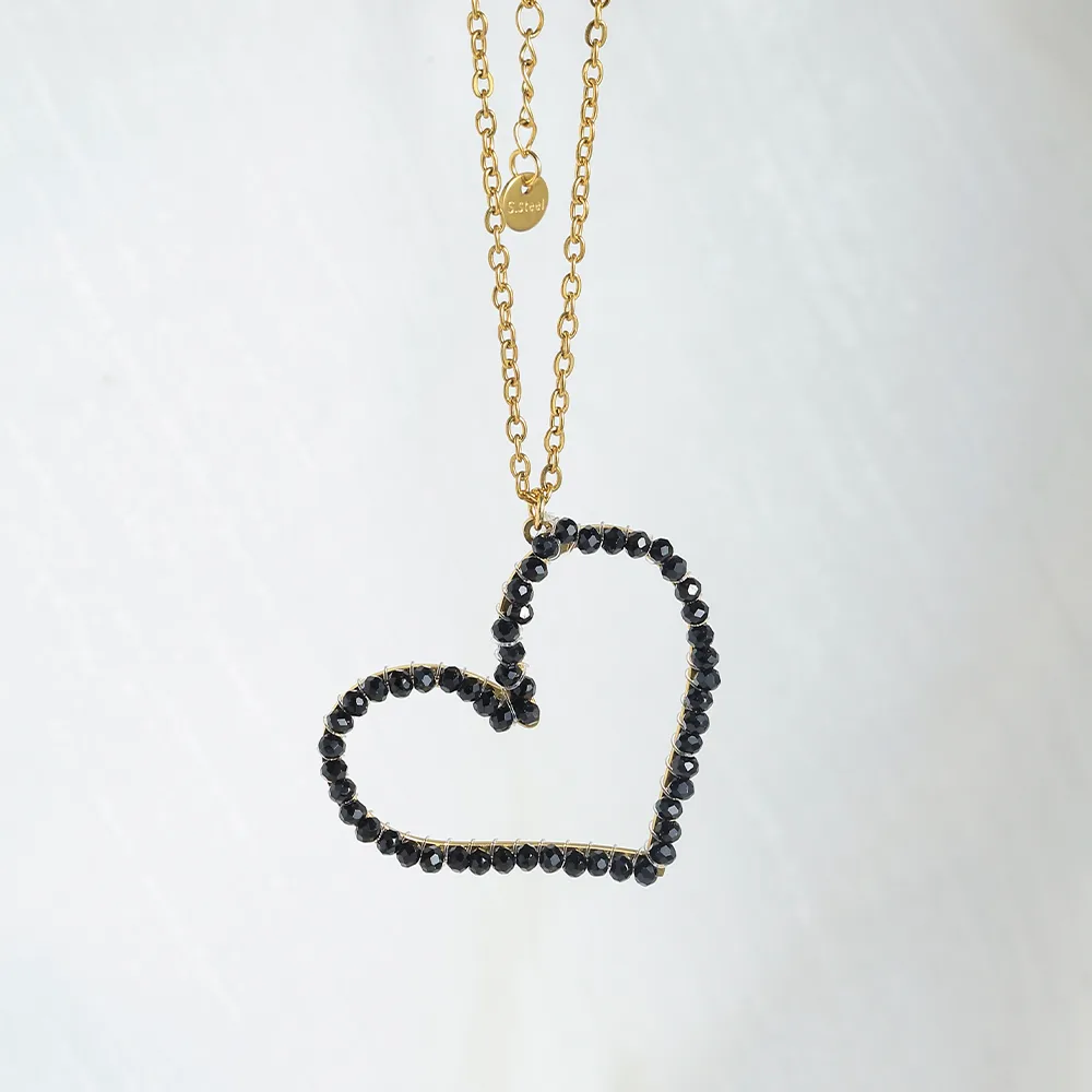 Forma De Corazón Reina Romántico Ropa De Calle Chapados En Oro De 18K Acero Inoxidable 304 Diamante De Imitación Collar Colgante Venta Al Por Mayor display picture 5