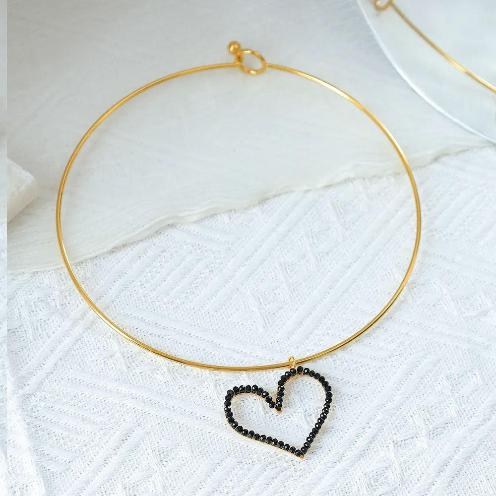 Forma De Corazón Reina Romántico Ropa De Calle Chapados En Oro De 18K Acero Inoxidable 304 Diamante De Imitación Collar Colgante Venta Al Por Mayor display picture 16