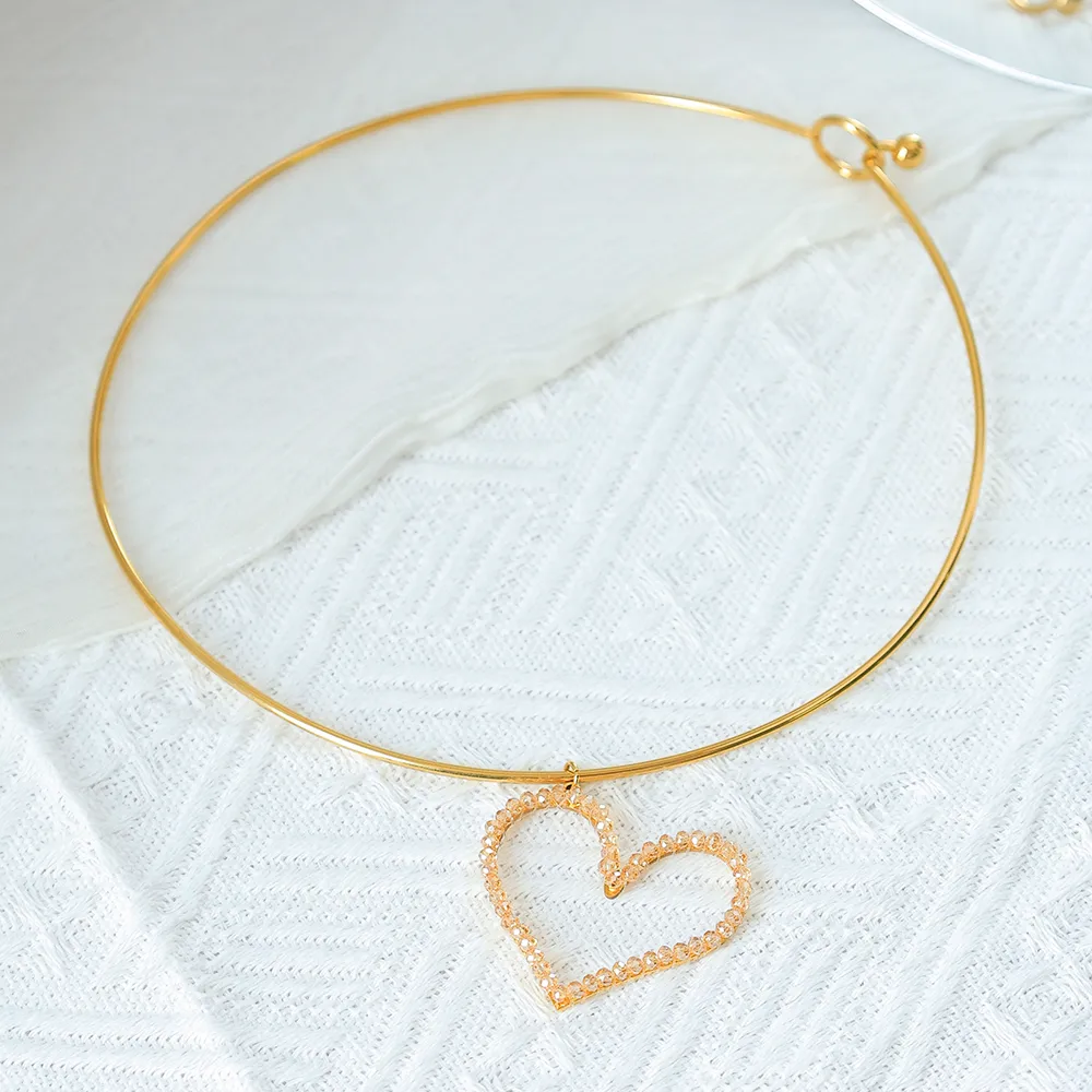 Forme De Cœur Reine Romantique Vêtement De Rue Plaqué Or 18K Acier Inoxydable 304 Imitation Diamant Pendentif De Gros display picture 12