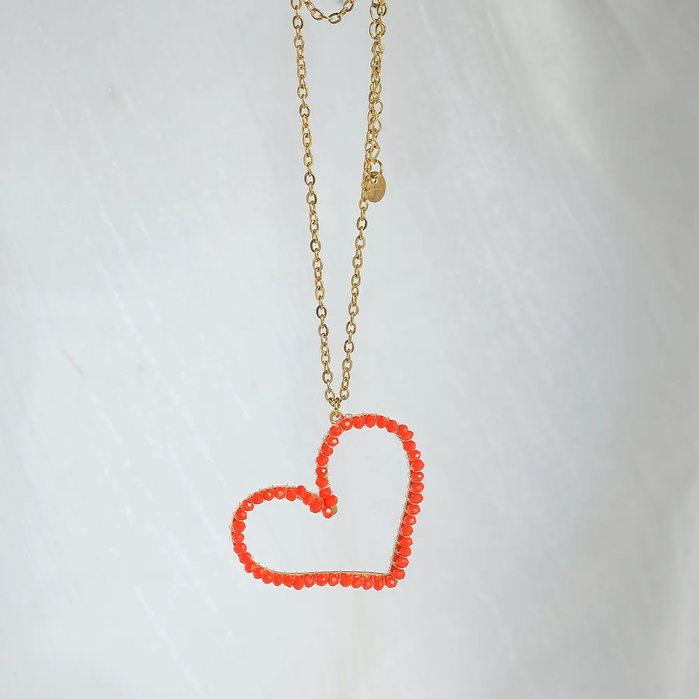Heart Shape Queen Romantic Streetwear 18K Gold Plated 304 Stainless Steel Imitation Diamond Pendant Necklace Wholesale display picture 7