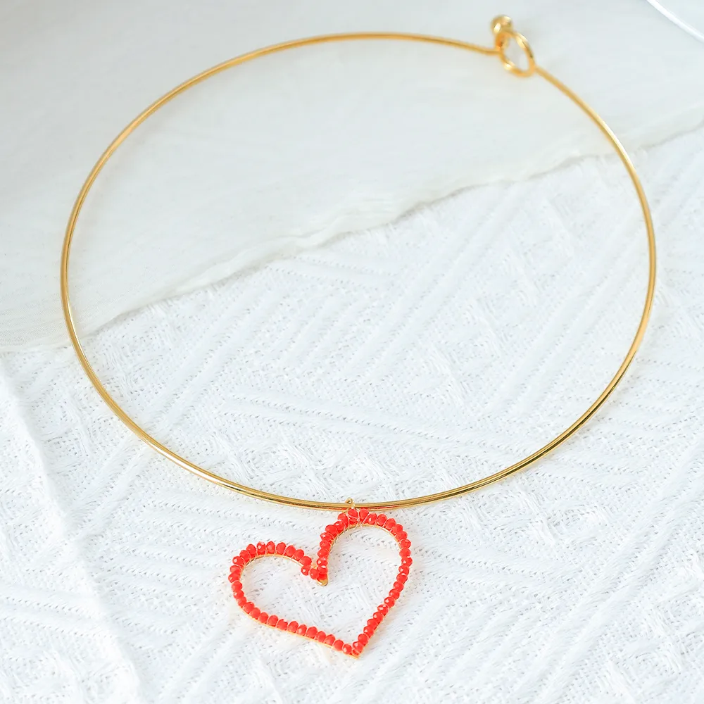 Forma De Corazón Reina Romántico Ropa De Calle Chapados En Oro De 18K Acero Inoxidable 304 Diamante De Imitación Collar Colgante Venta Al Por Mayor display picture 9