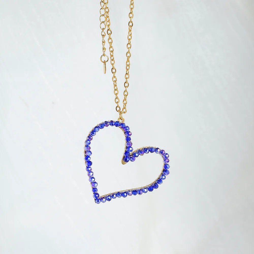 Heart Shape Queen Romantic Streetwear 18K Gold Plated 304 Stainless Steel Imitation Diamond Pendant Necklace Wholesale display picture 3