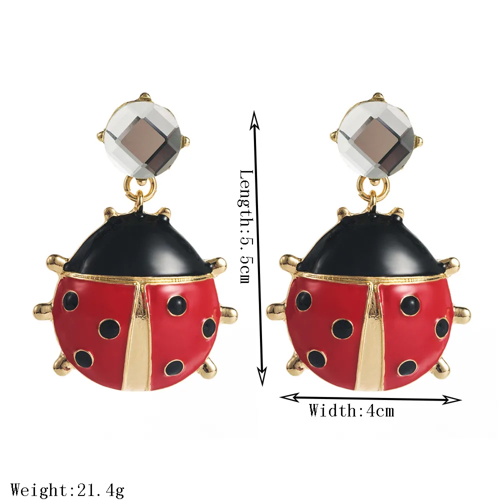 1 Pair Beetles Cute Modern Style Alloy Diamond Drop Earrings display picture 1