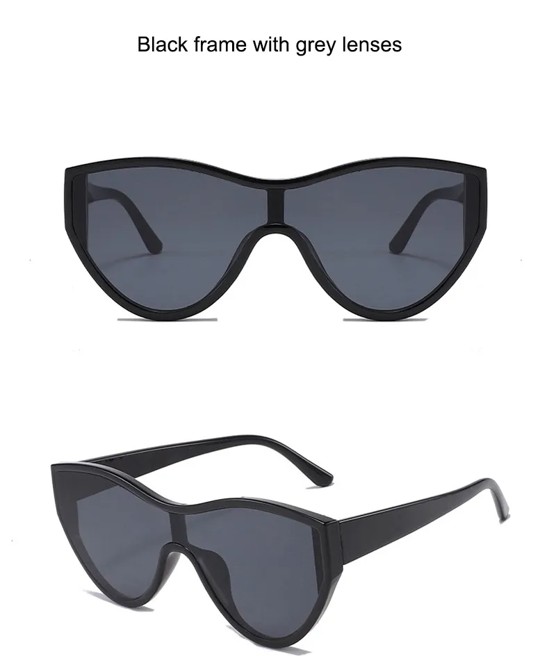 Oeil De Chat Style IG Personnalité Tendance Vêtement De Rue Couleur Unie Pc Plein Cadre Femmes De Lunettes De Soleil display picture 3