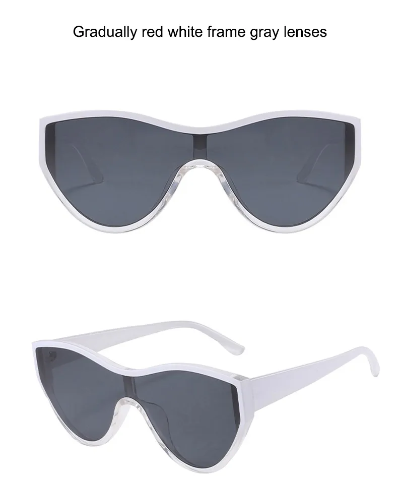 Oeil De Chat Style IG Personnalité Tendance Vêtement De Rue Couleur Unie Pc Plein Cadre Femmes De Lunettes De Soleil display picture 4