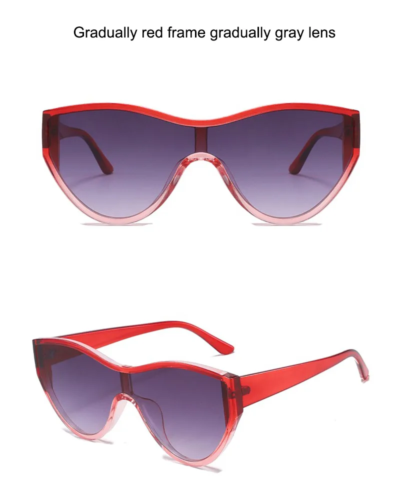 Cat Eye IG Style Personality Trend Streetwear Solid Color Pc Full Frame Women's Sunglasses display picture 5