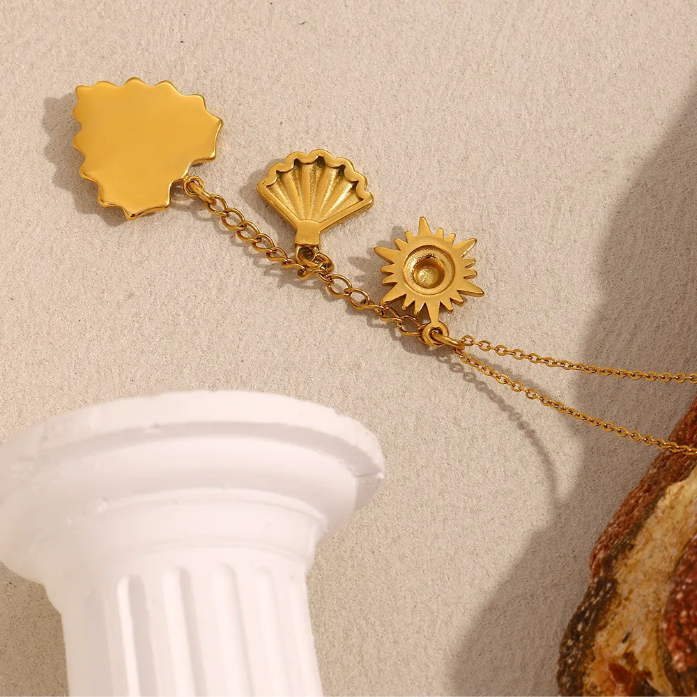 Forme De Cœur Plage Acier Inoxydable 304 Pendentif Placage Fermeture À Boucle De Type Homard display picture 5