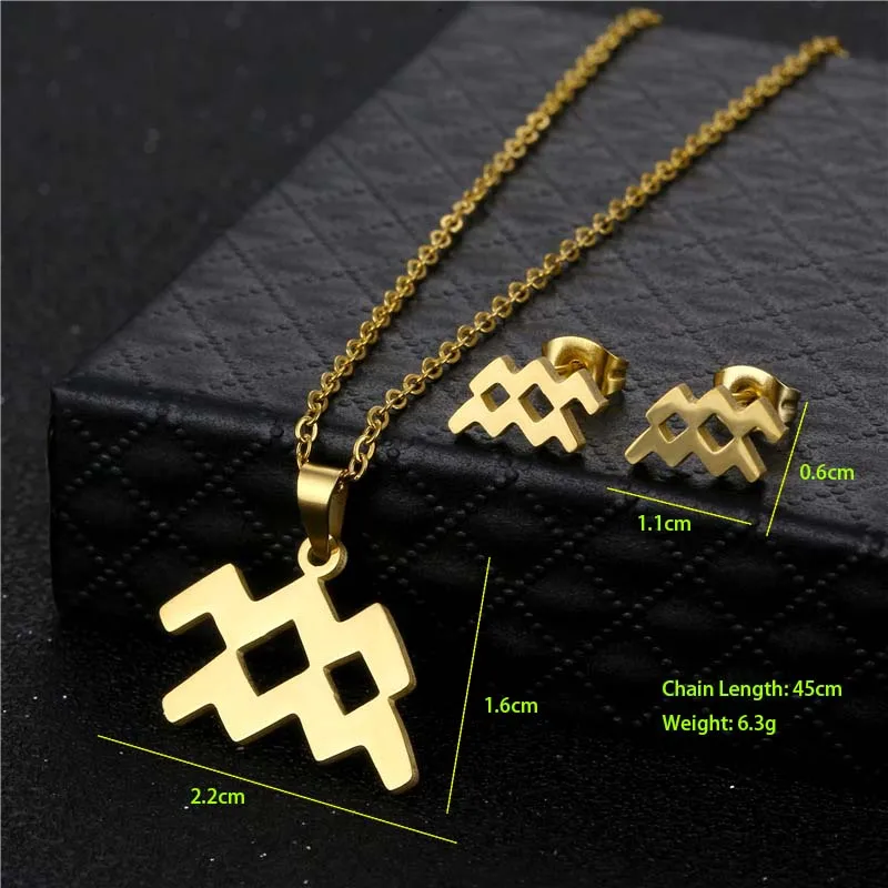 Simple Style Classic Style 201 Stainless Steel Constellation Women's Jewelry Set display picture 7