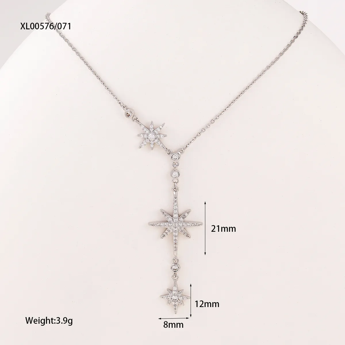 Star Elegant Glam Luxurious Copper Y-Necklace Lobster Trigger Clasp Closure display picture 1