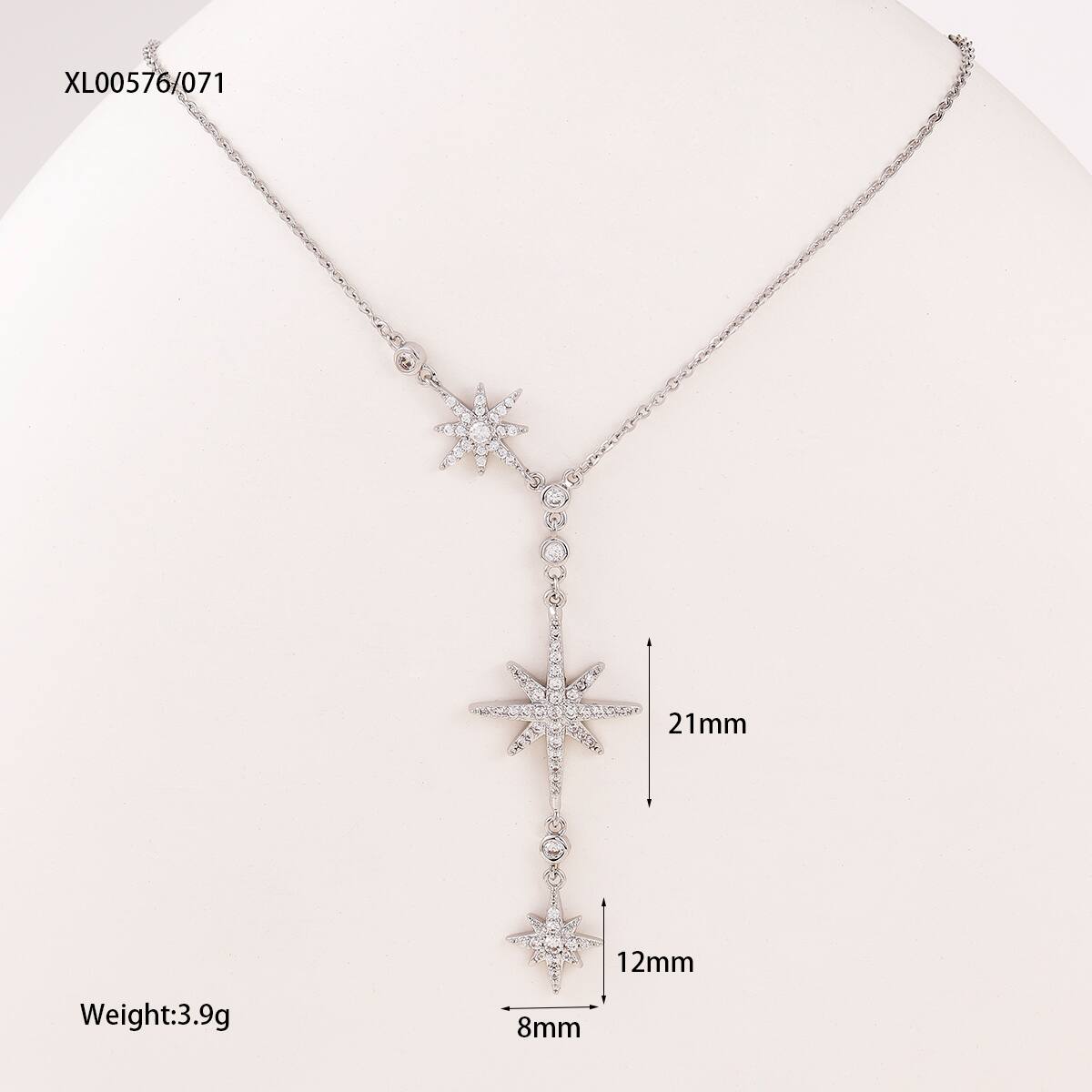 Star Élégant Glamour Luxueux Le Cuivre Collier En Y Fermeture À Boucle De Type Homard display picture 1