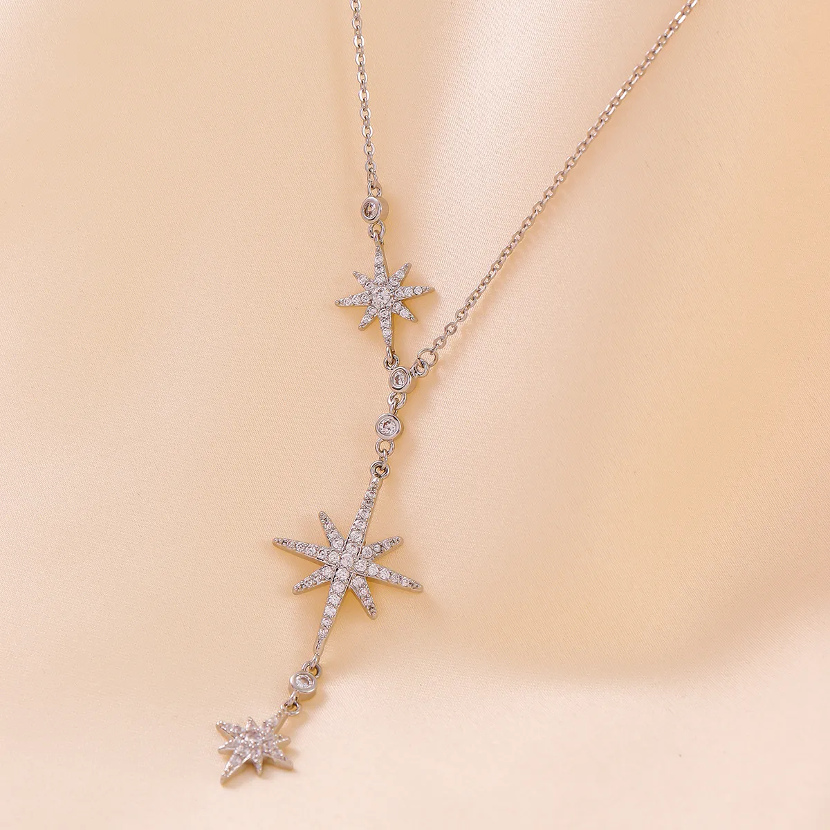 Star Elegant Glam Luxurious Copper Y-Necklace Lobster Trigger Clasp Closure display picture 5