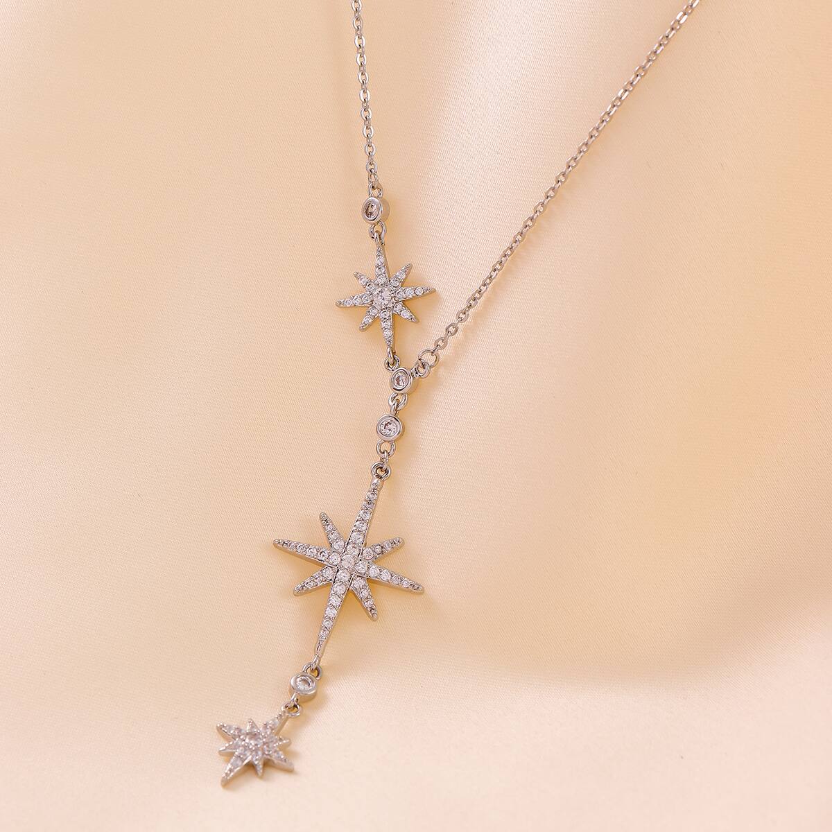 Star Élégant Glamour Luxueux Le Cuivre Collier En Y Fermeture À Boucle De Type Homard display picture 5