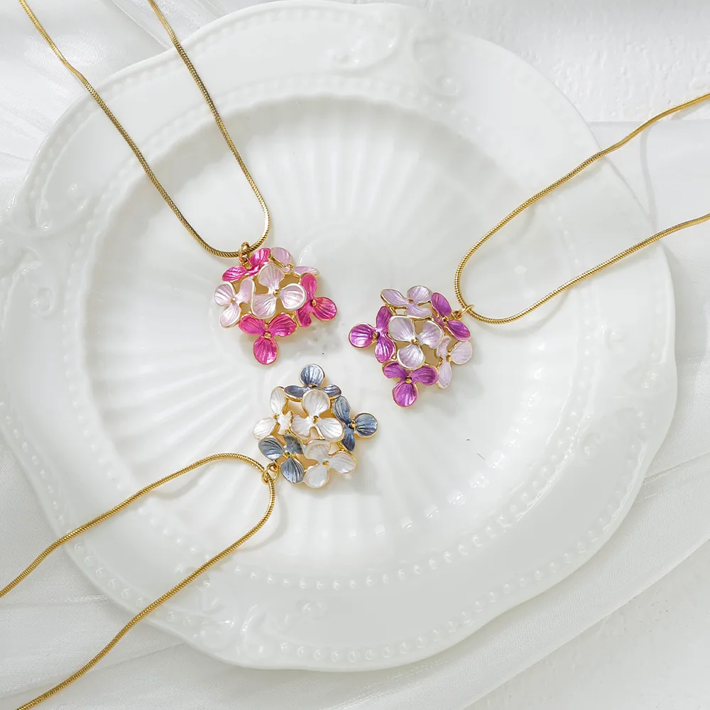 Fleur Style De Fée Élégant Princesse Acier Inoxydable 304 Pendentif Fermeture À Boucle De Type Homard display picture 2