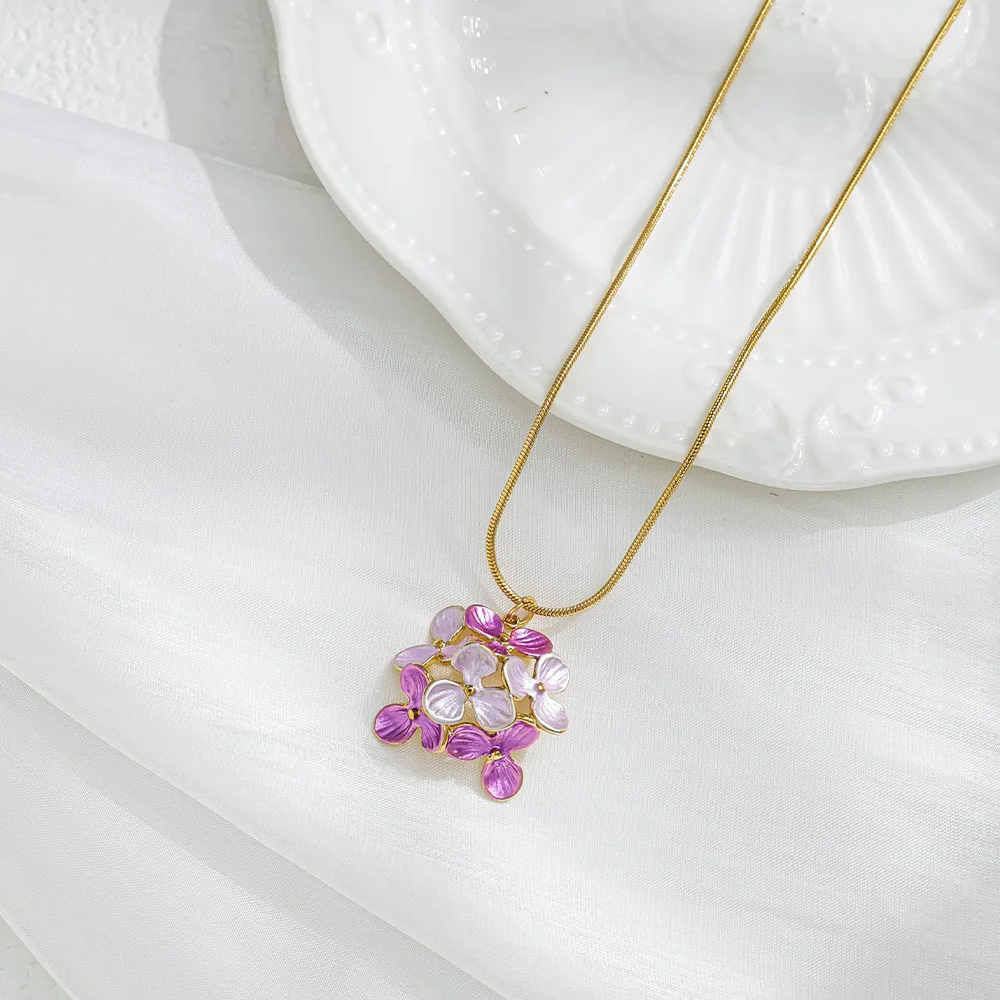 Flower Fairy Style Elegant Princess 304 Stainless Steel Pendant Necklace Lobster Trigger Clasp Closure display picture 4