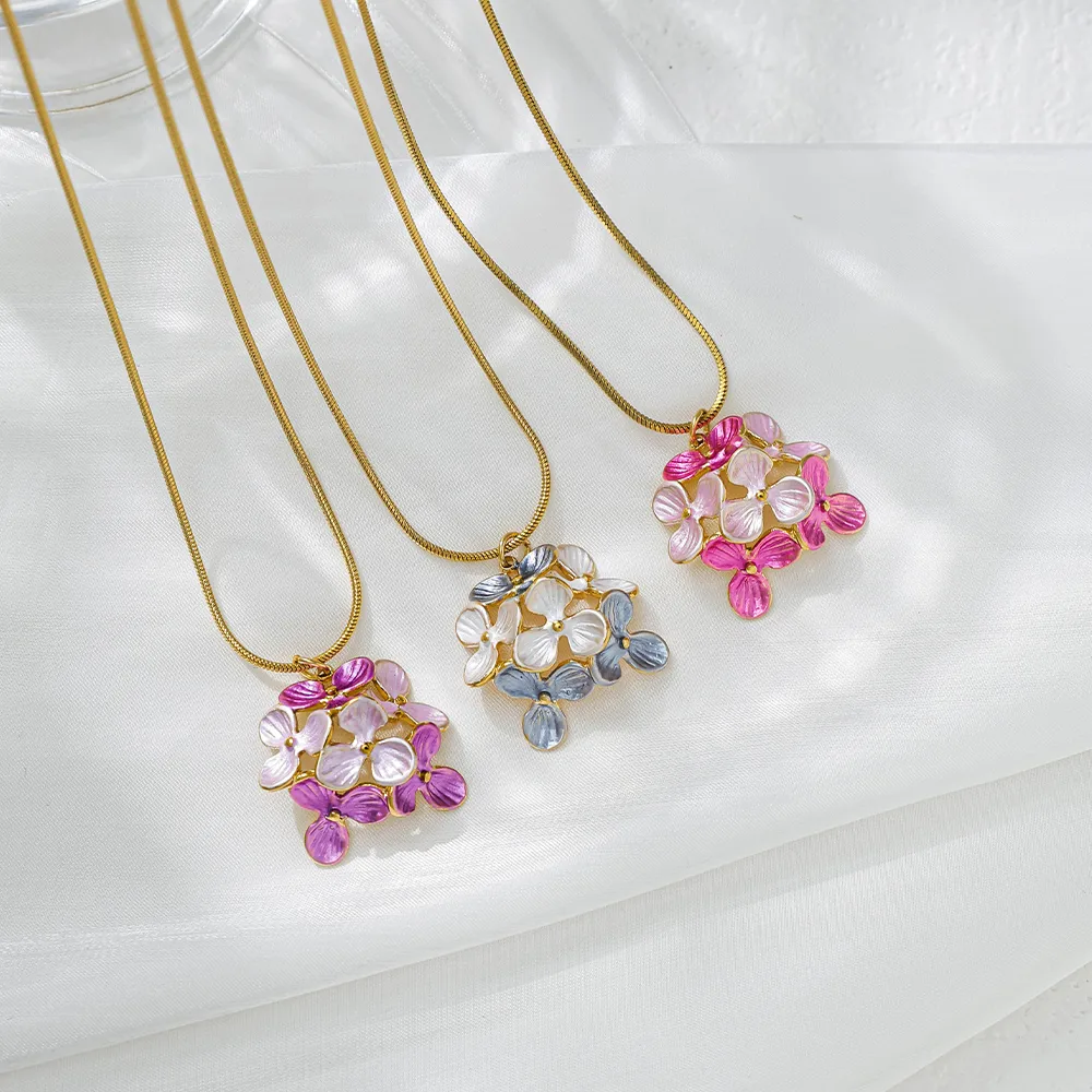 Flor Estilo De Hadas Elegante Princesa Acero Inoxidable 304 Collar Colgante Cierre Con Gatillo De Langosta display picture 3