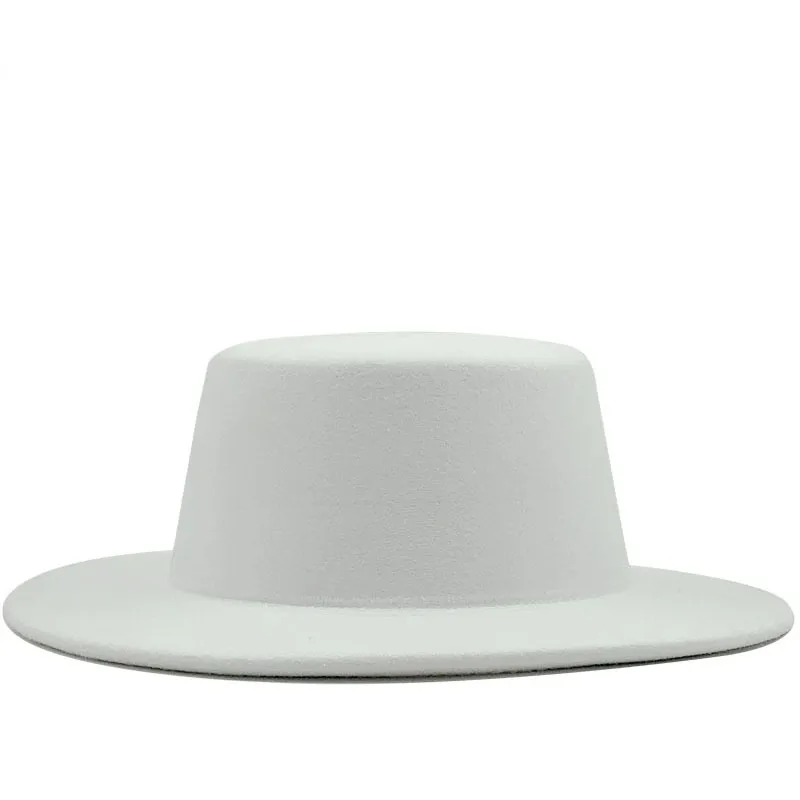 Unisex Solid Color Flat Eaves Light Body Modern Style British Style Straw Hat display picture 6