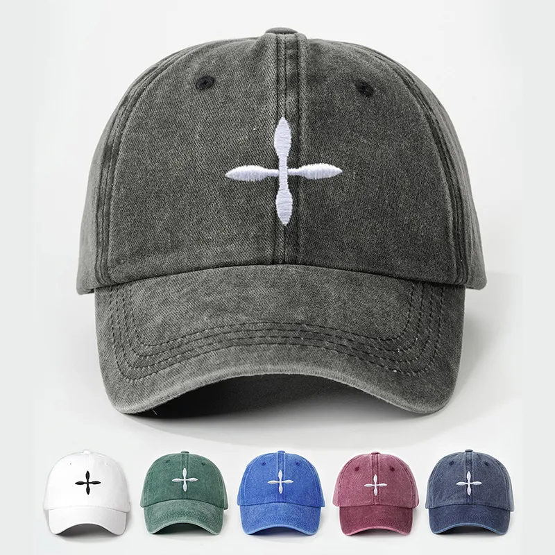 Unisex Cross Curved Eaves Embroidery Casual Simple Style Streetwear Baseball Cap display picture 1