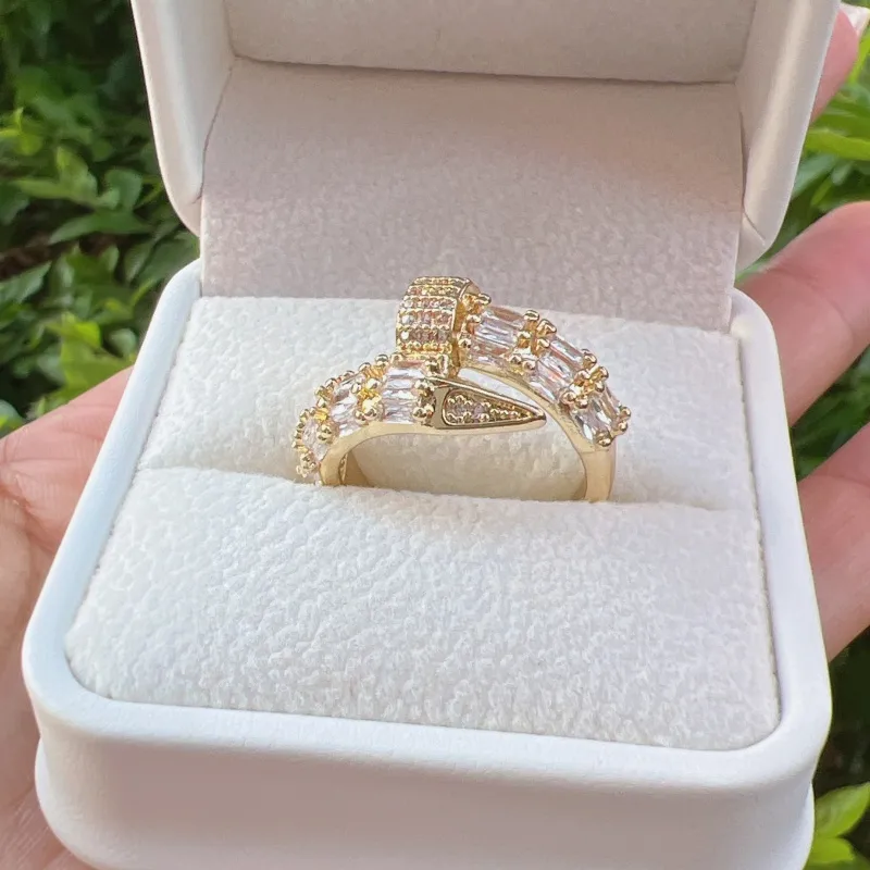 Red Heart Elegant Glam French Style Zircon Copper 18K Gold Plated Silver Plated Open Rings Inlay display picture 4