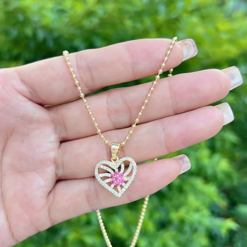 Pentagrama Forma De Corazón Mariposa Elegante Señora Romántico Cobre Collar Colgante Cierre Con Gatillo De Langosta display picture 1