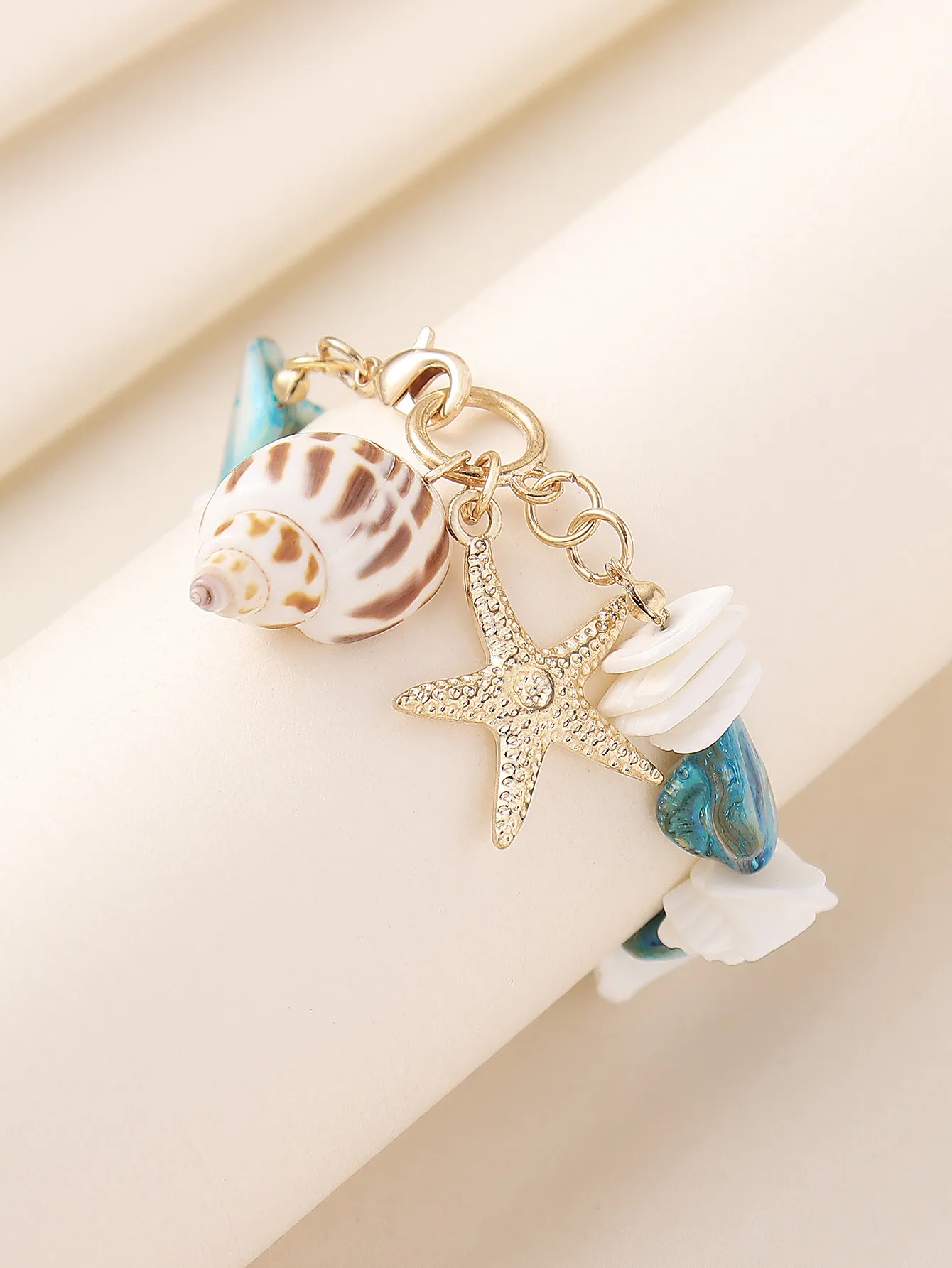 Gravier Alliage De Zinc Vacances Plage Étoile De Mer Conque Bracelet De Cheville display picture 1