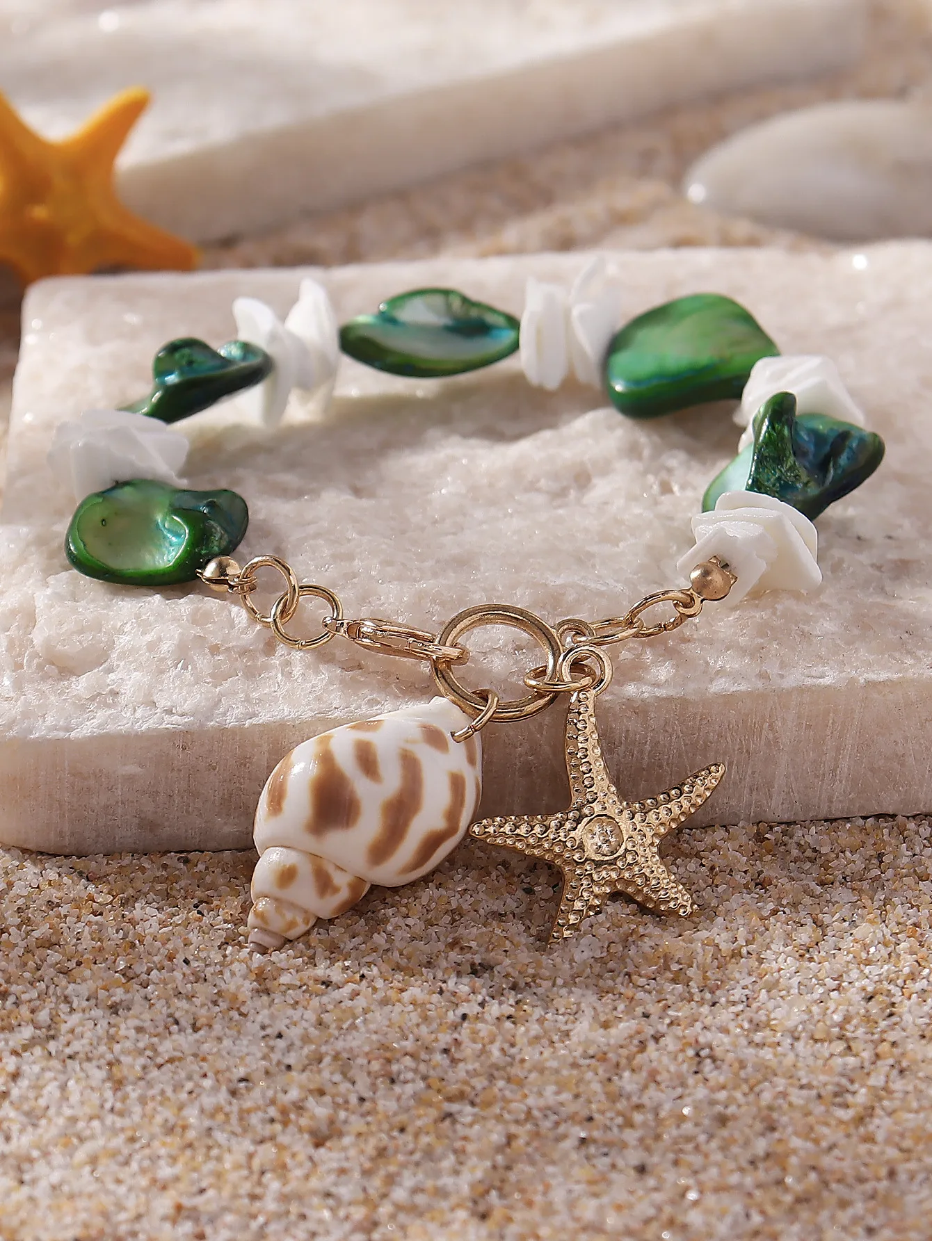 Gravier Alliage De Zinc Vacances Plage Étoile De Mer Conque Bracelet De Cheville display picture 7