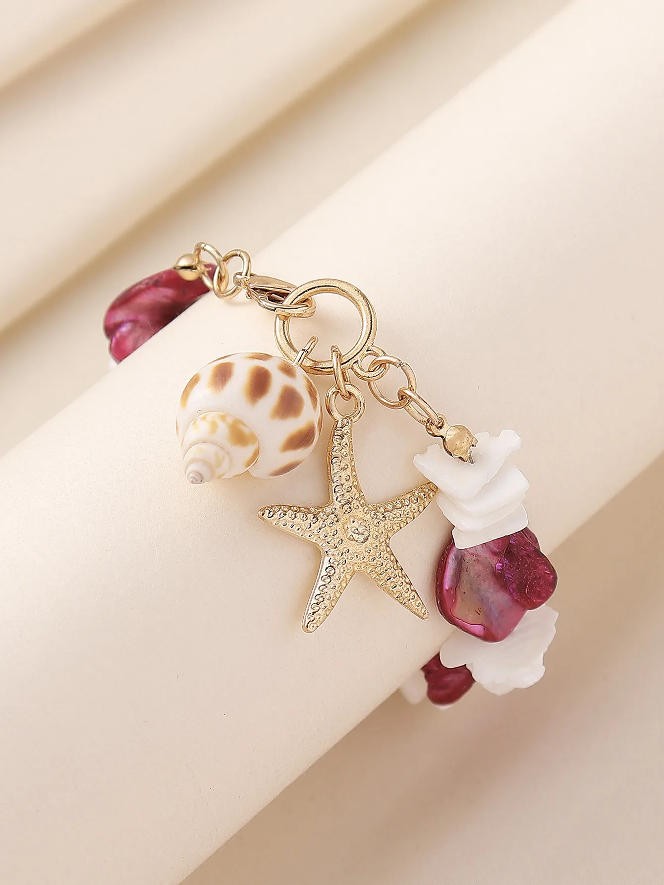 Gravier Alliage De Zinc Vacances Plage Étoile De Mer Conque Bracelet De Cheville display picture 4