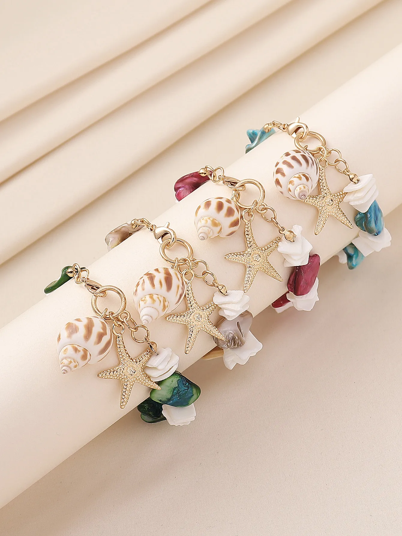 Grava Aleación De Zinc Vacaciones Playa Estrella De Mar Concha Calcetín display picture 5