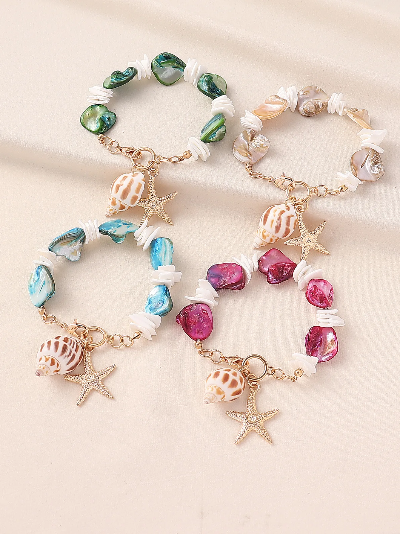 Gravier Alliage De Zinc Vacances Plage Étoile De Mer Conque Bracelet De Cheville display picture 9