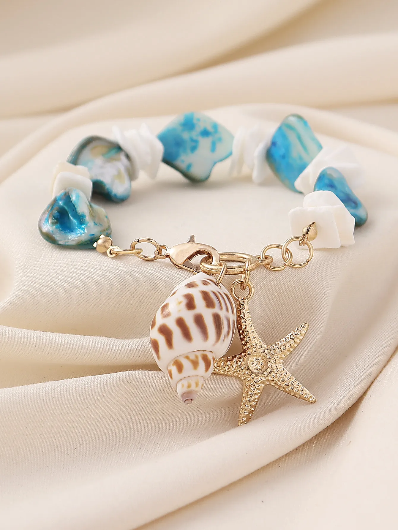 Grava Aleación De Zinc Vacaciones Playa Estrella De Mar Concha Calcetín display picture 6