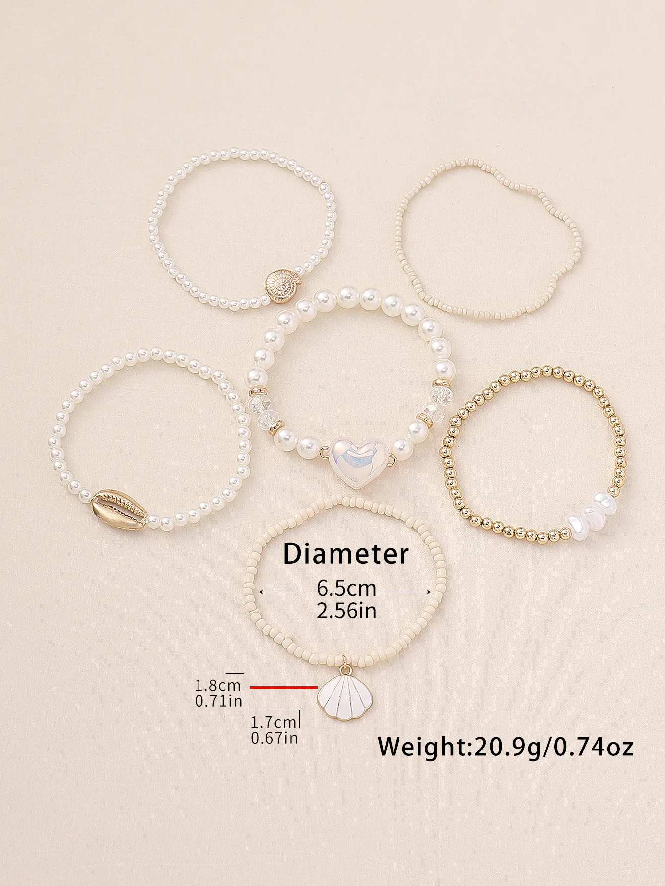 CCB Perle D'Imitation Plastique Hawaïen Style Coréen Coquille Bracelet De Cheville display picture 4