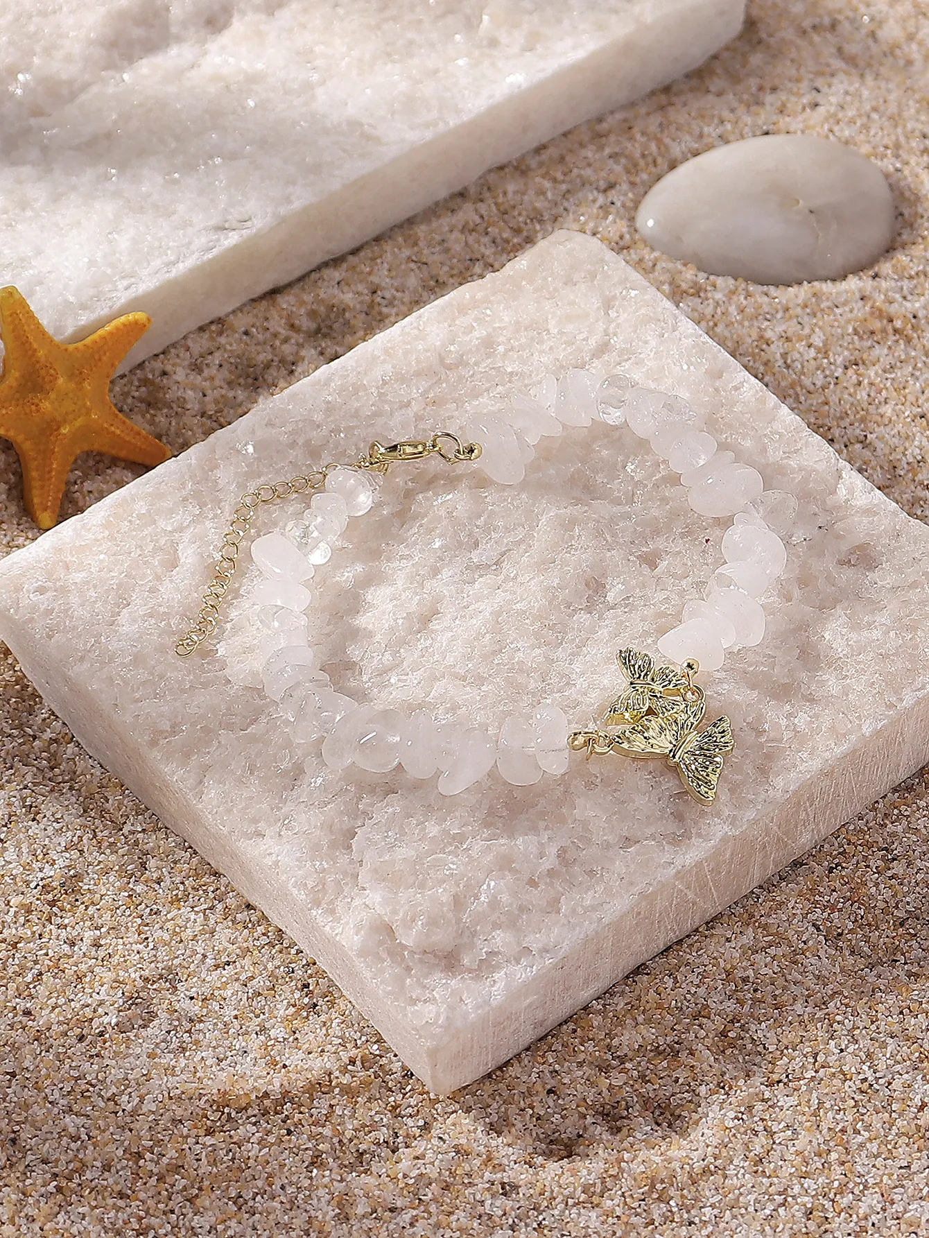 La Pierre Naturelle Alliage De Zinc Style Vintage Style Bcbg Vacances Papillon Bracelet De Cheville display picture 15