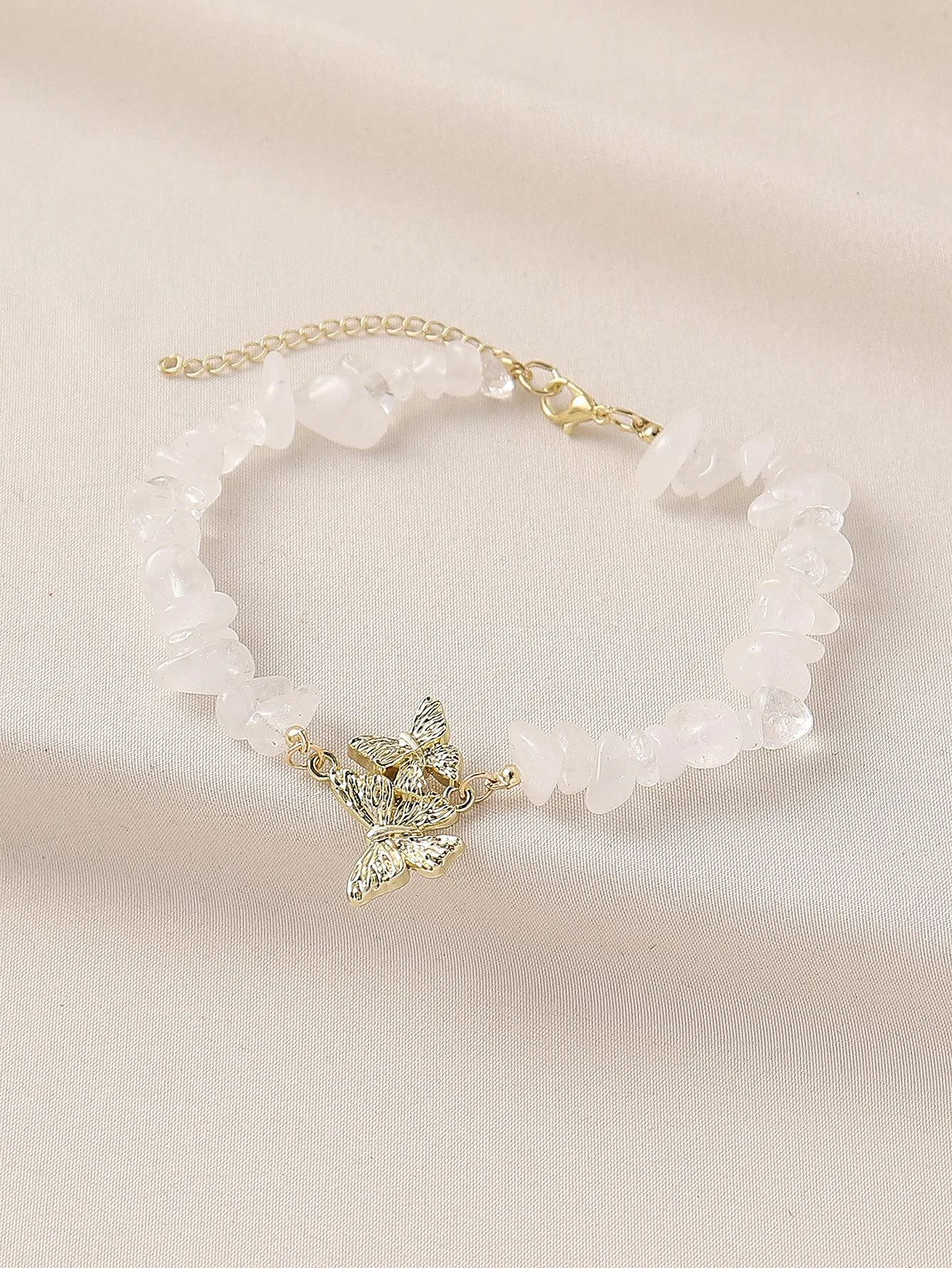 Natural Stone Zinc Alloy Vintage Style Preppy Style Vacation Butterfly Anklet display picture 11