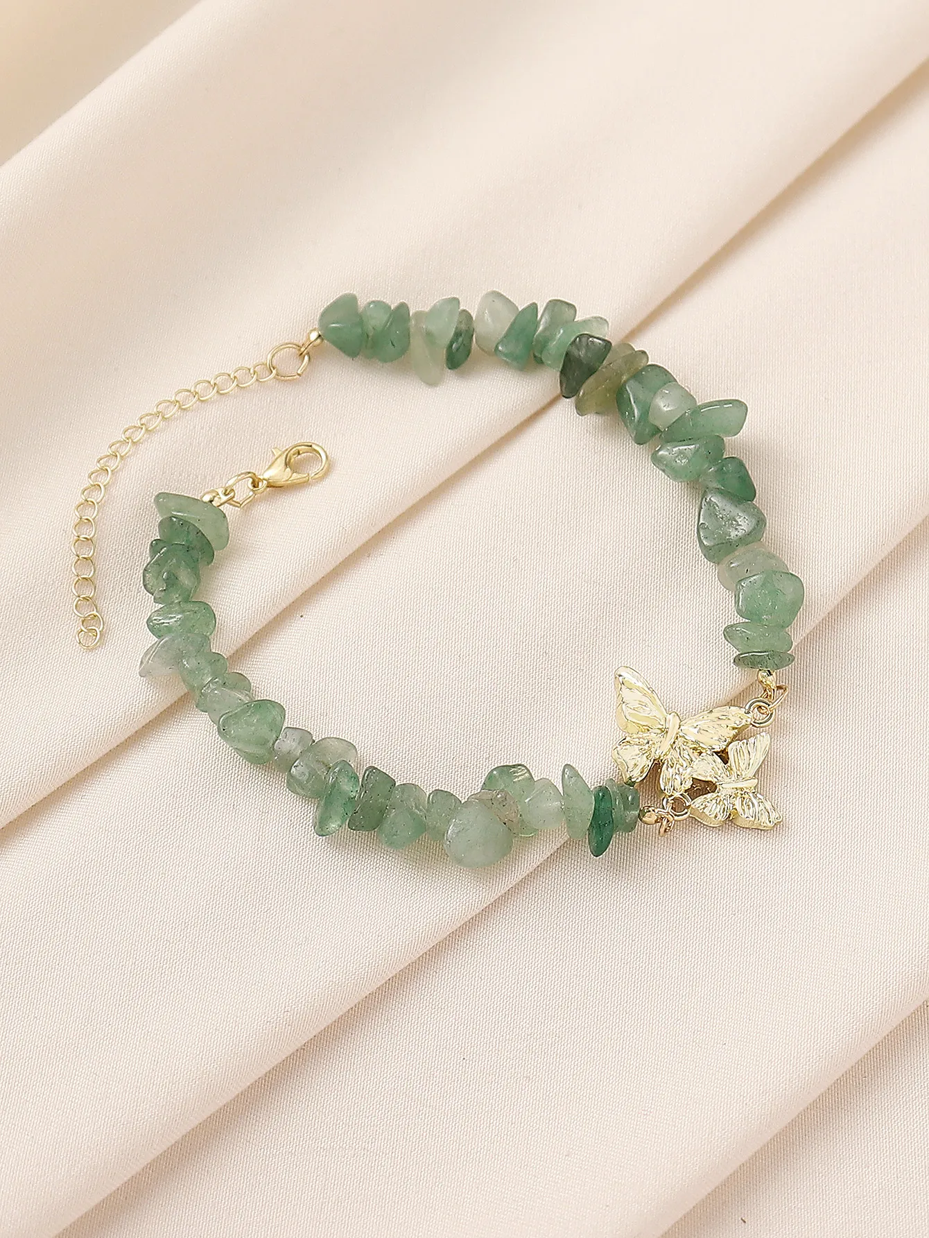 Natural Stone Zinc Alloy Vintage Style Preppy Style Vacation Butterfly Anklet display picture 6