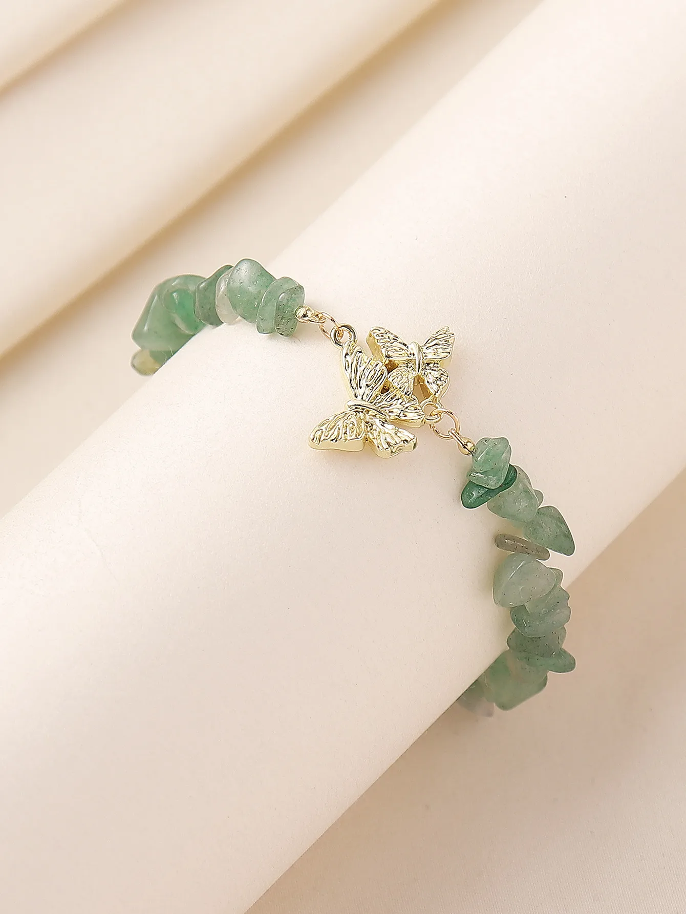 Natural Stone Zinc Alloy Vintage Style Preppy Style Vacation Butterfly Anklet display picture 28
