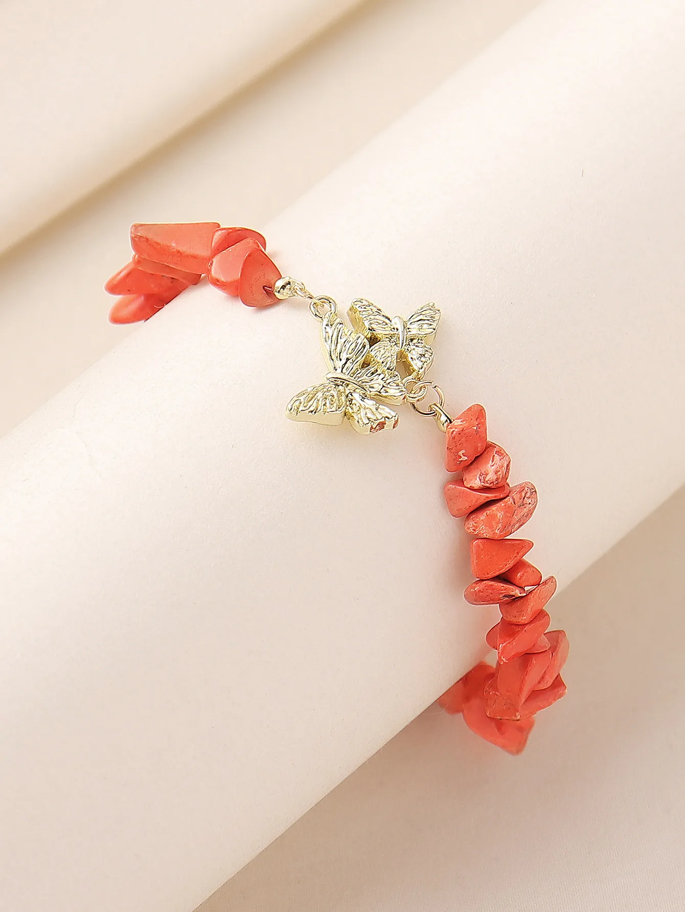 Natural Stone Zinc Alloy Vintage Style Preppy Style Vacation Butterfly Anklet display picture 14