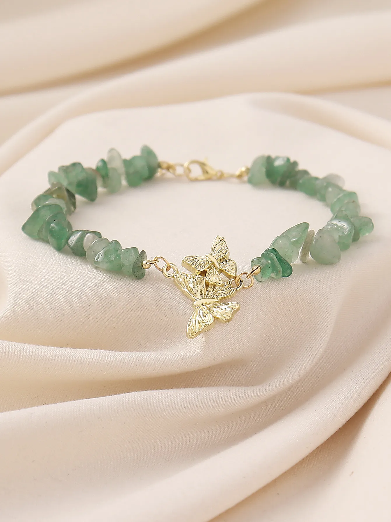 Natural Stone Zinc Alloy Vintage Style Preppy Style Vacation Butterfly Anklet display picture 22