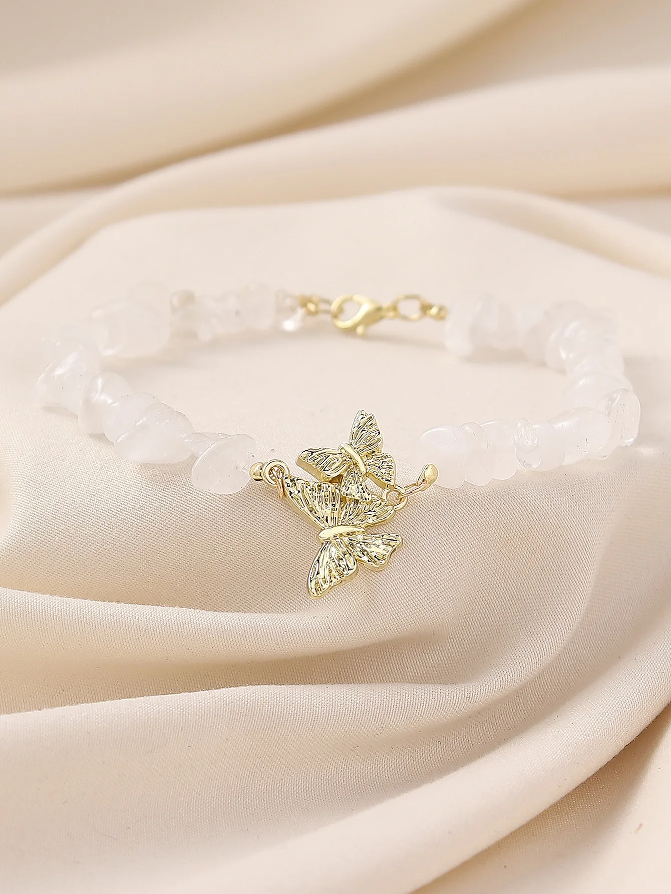 Natural Stone Zinc Alloy Vintage Style Preppy Style Vacation Butterfly Anklet display picture 24