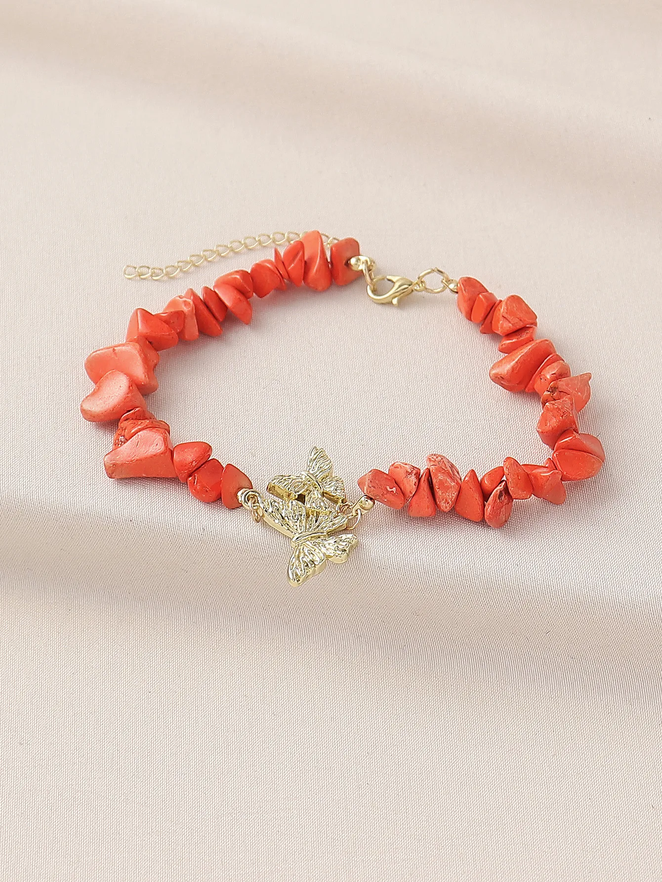 Natural Stone Zinc Alloy Vintage Style Preppy Style Vacation Butterfly Anklet display picture 29