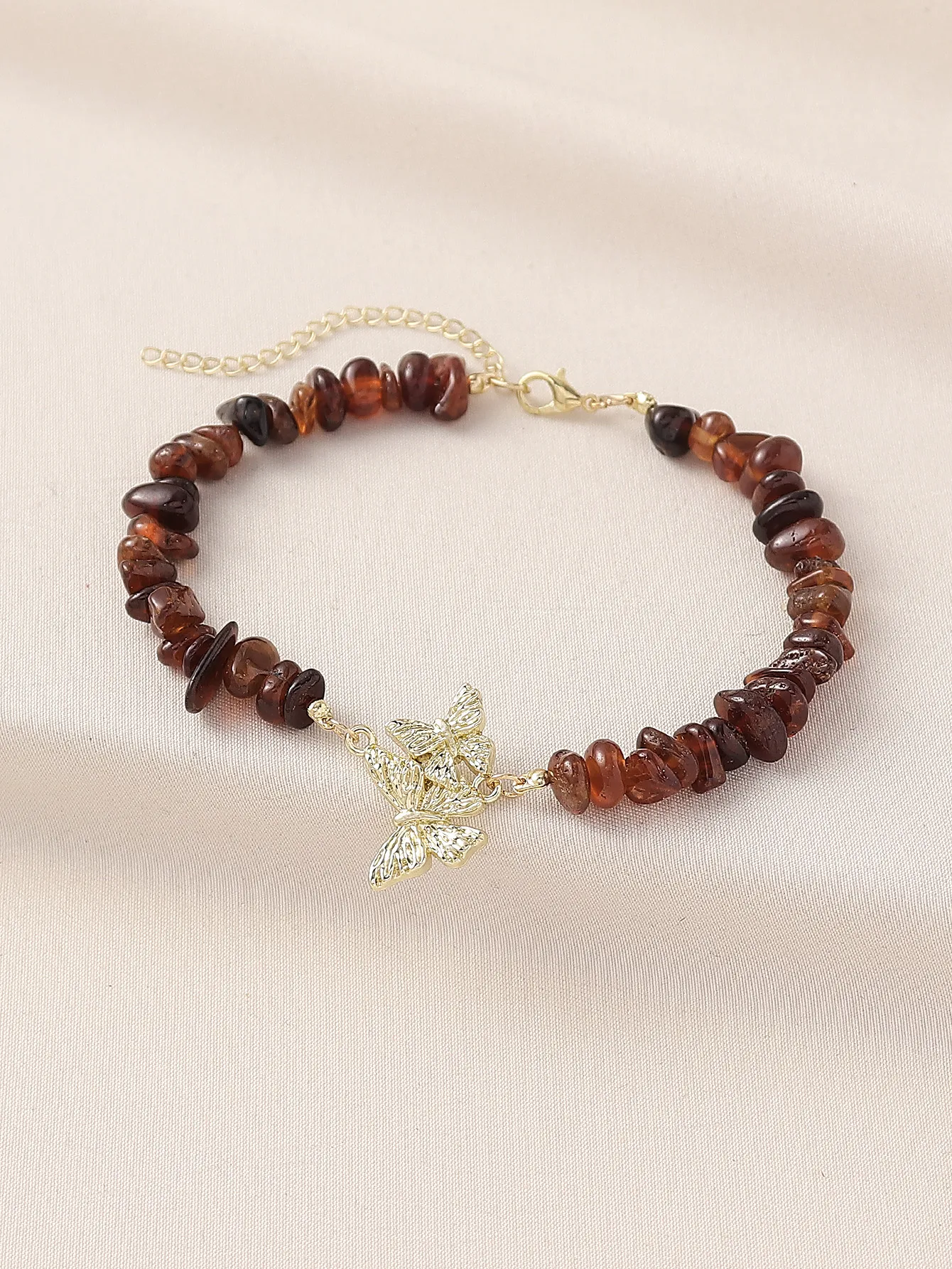 Natural Stone Zinc Alloy Vintage Style Preppy Style Vacation Butterfly Anklet display picture 26