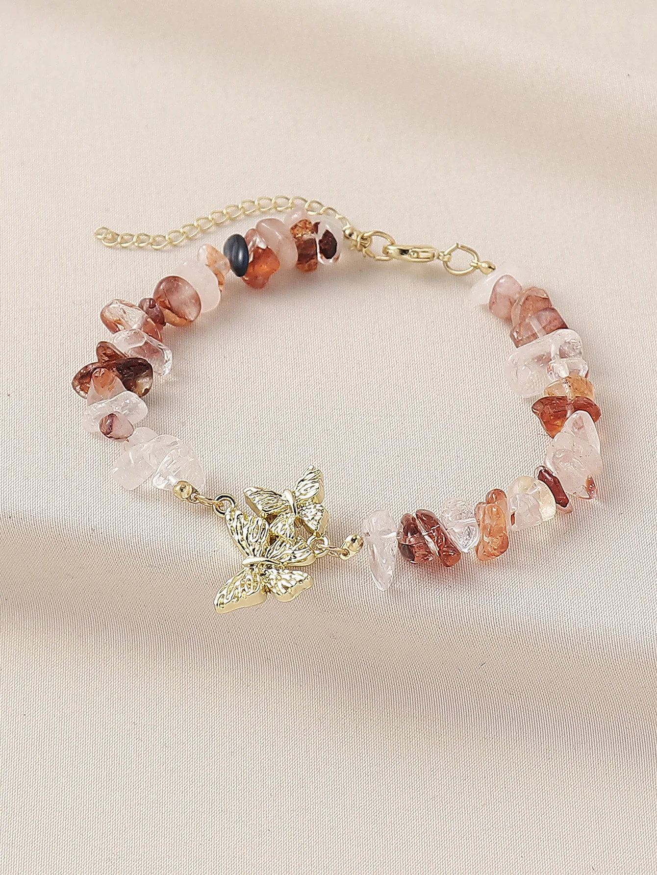 Natural Stone Zinc Alloy Vintage Style Preppy Style Vacation Butterfly Anklet display picture 27