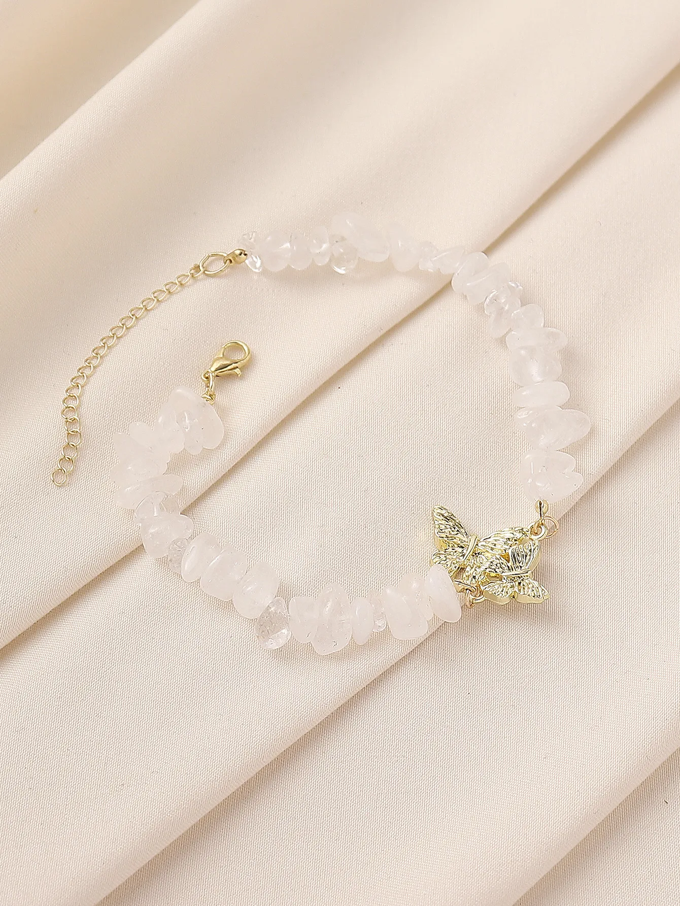 Natural Stone Zinc Alloy Vintage Style Preppy Style Vacation Butterfly Anklet display picture 33