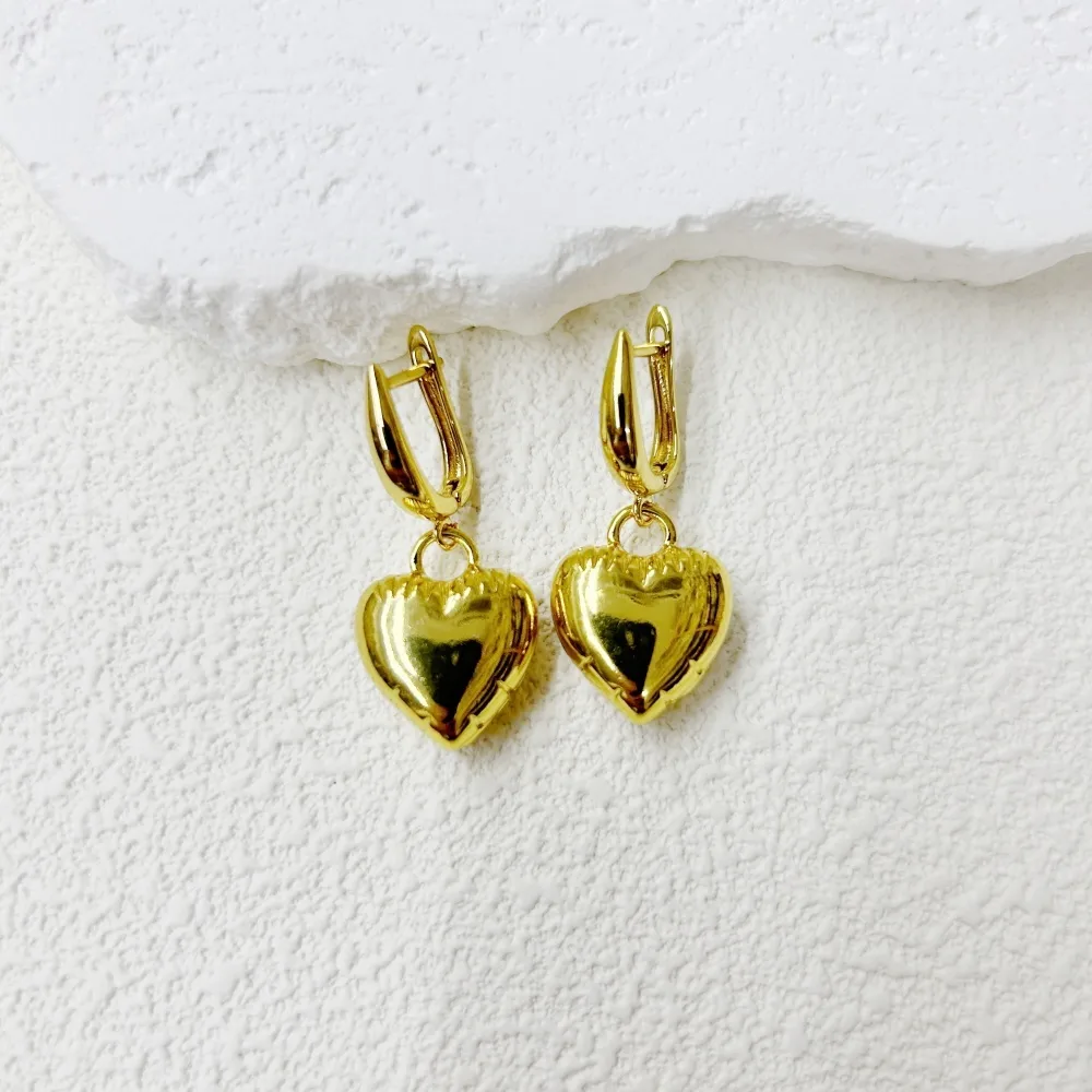1 Pair Star Red Heart Princess Cute Romantic Copper 18K Gold Plated Drop Earrings display picture 2