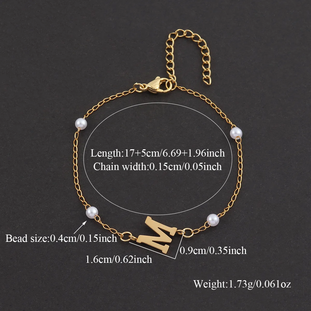 Lettre Décontractée Style Simple Style Classique Acier Inoxydable 304 Perle Artificielle Le Cuivre Bracelets De Gros display picture 2