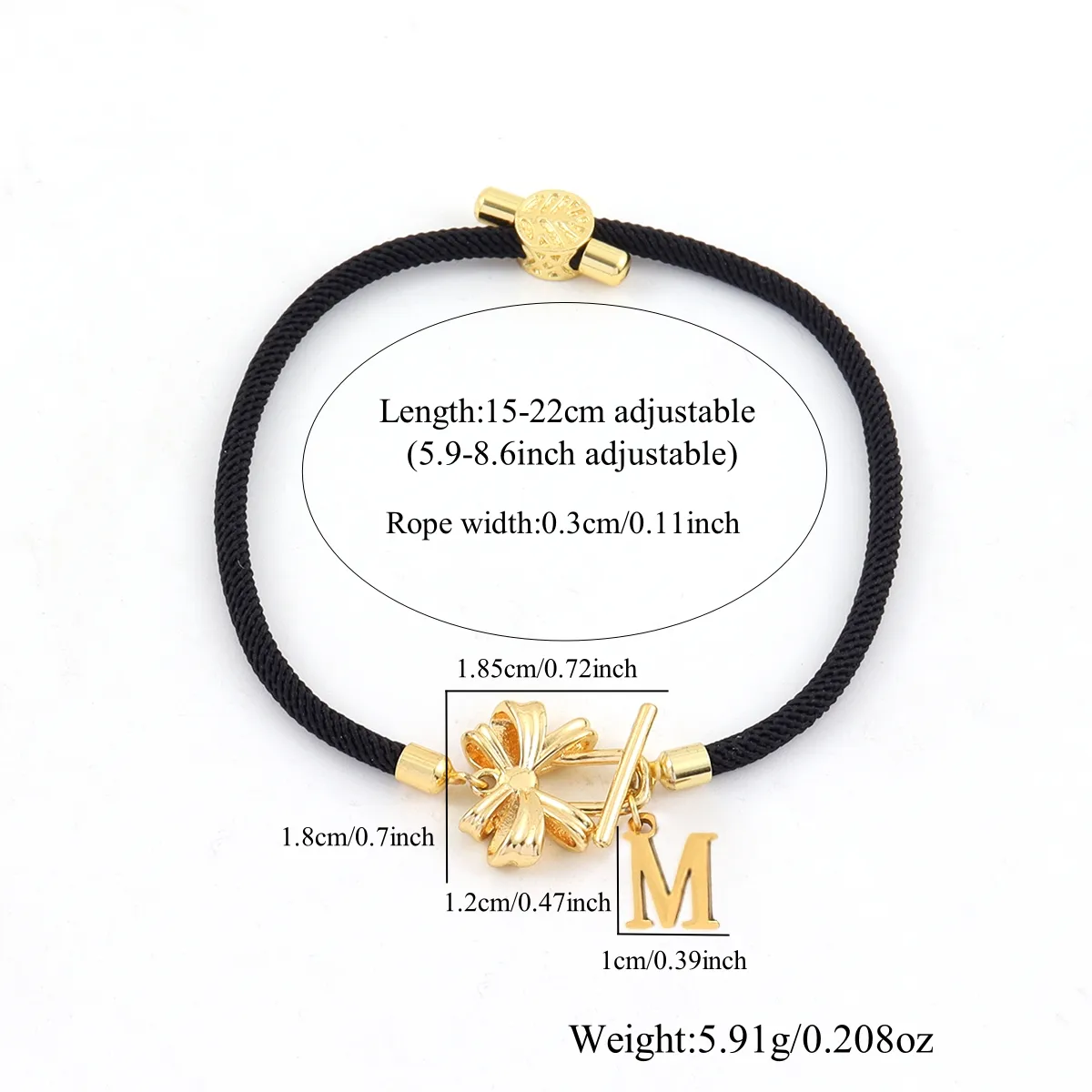 Letter Bow Knot Elegant Simple Style Classic Style 304 Stainless Steel Nylon Copper Drawstring Bracelets Wholesale display picture 2