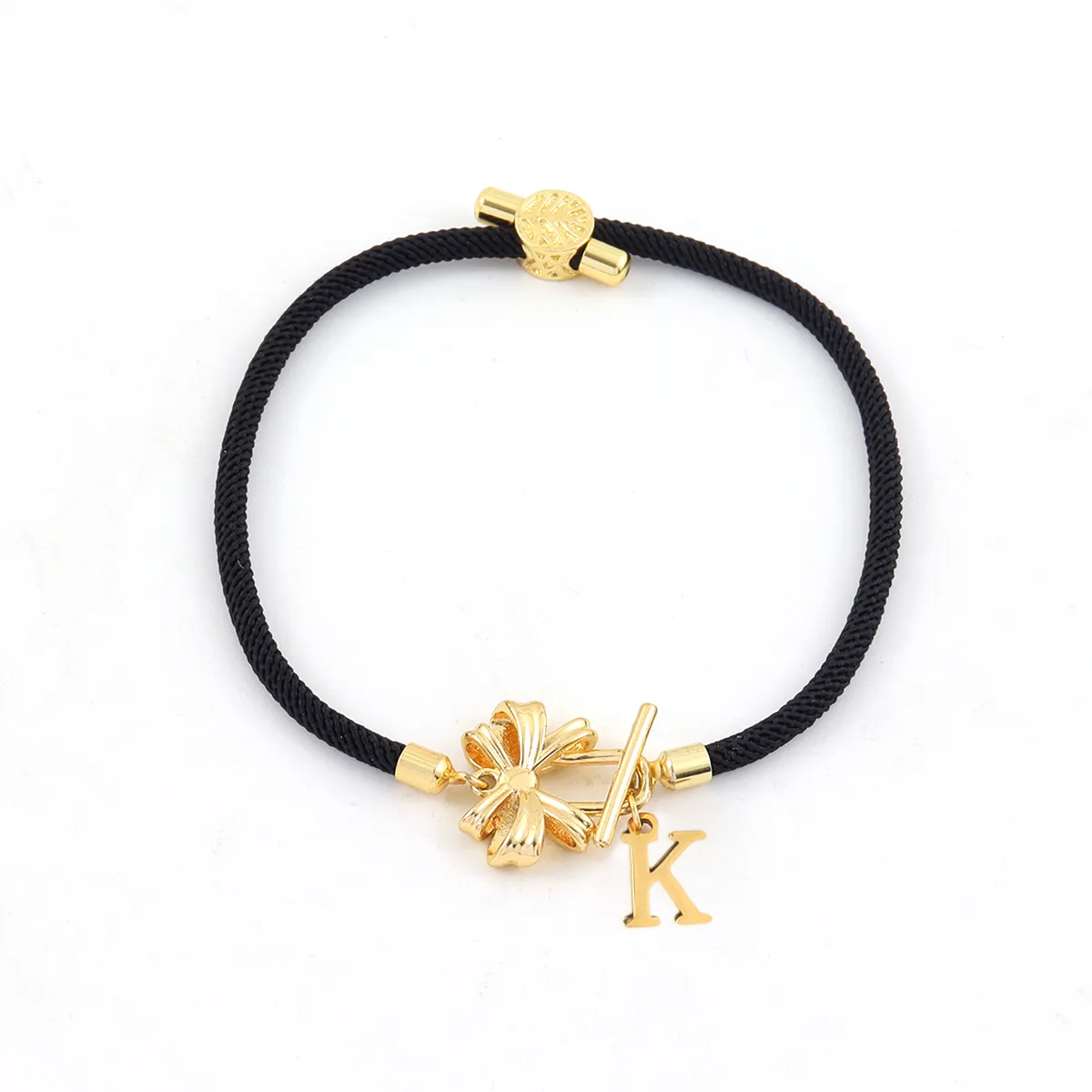Letter Bow Knot Elegant Simple Style Classic Style 304 Stainless Steel Nylon Copper Drawstring Bracelets Wholesale display picture 3