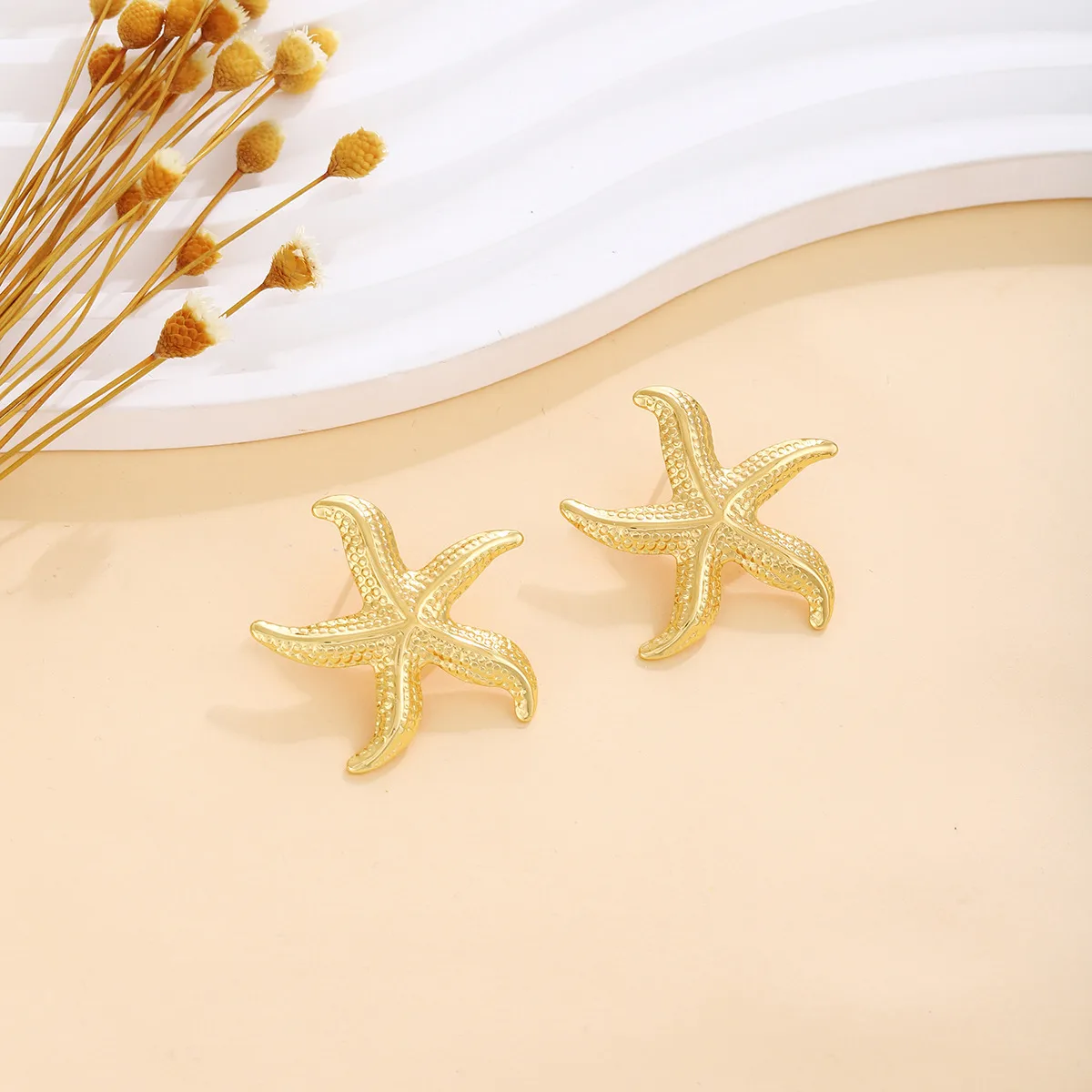 1 Pair Starfish Elegant Lady Vacation 304 Stainless Steel 18K Gold Plated Plating Ear Studs display picture 5