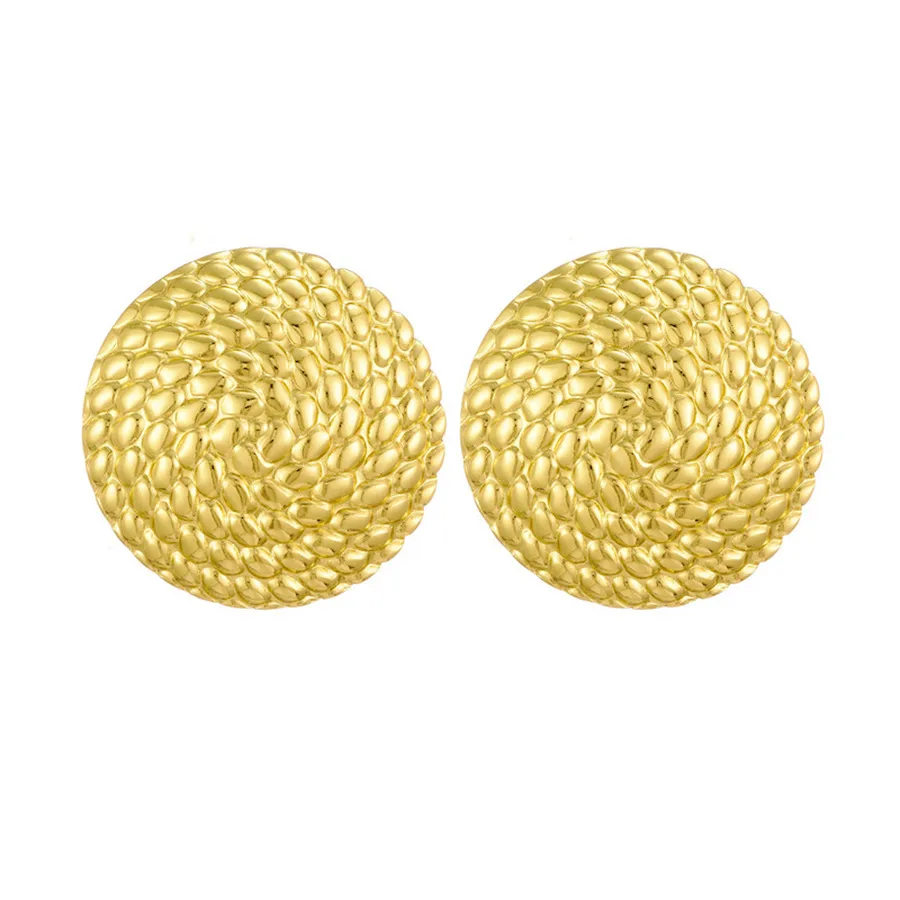 1 Par Giro Color Sólido Elegante Vacaciones Estilo Clásico Acero Inoxidable 304 Chapados En Oro De 18K Enchapado Pendientes display picture 5