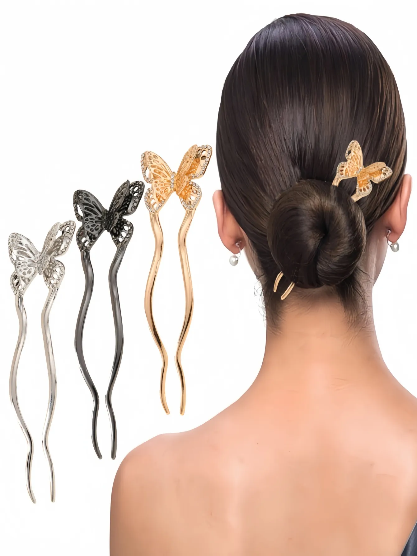 Mujeres Mariposa Estilo Moderno Aleación Palitos Para El Cabello display picture 3